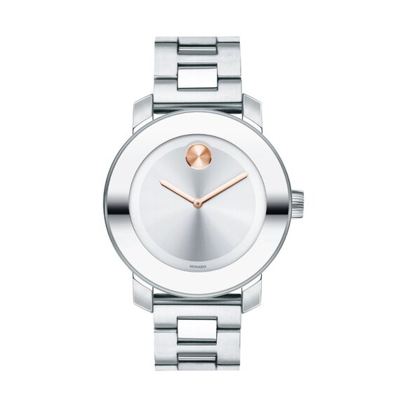 Movado Bold Quartz Silver-Toned Stainless Steel Women's Watch 3600084 BRAND NEW